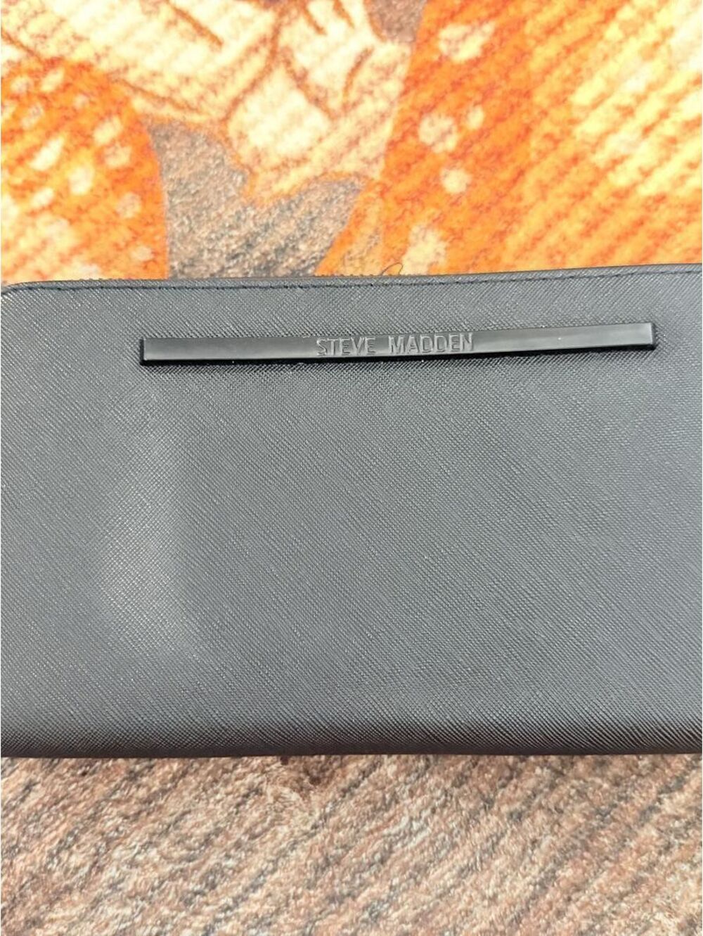 Steve Madden Black Zip Around Wallet Wristlet RFID Organizer Clutch New